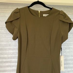 Calvin Klein Olive Pencil Dress Size 8